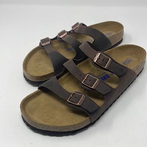 Like New Birkenstock Women’s Soft Footbed Florida Brown Leather Sz 42 Ladies 11